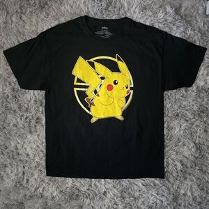 Pokemon Black Tee with Pikachu Design - Size XL